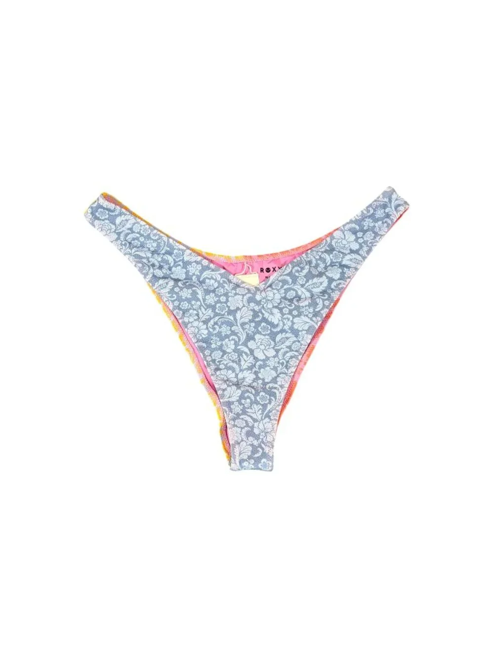 Roxy Tapestry Patchwork V Front Cheeky Bikini Bottoms Size XL NWT